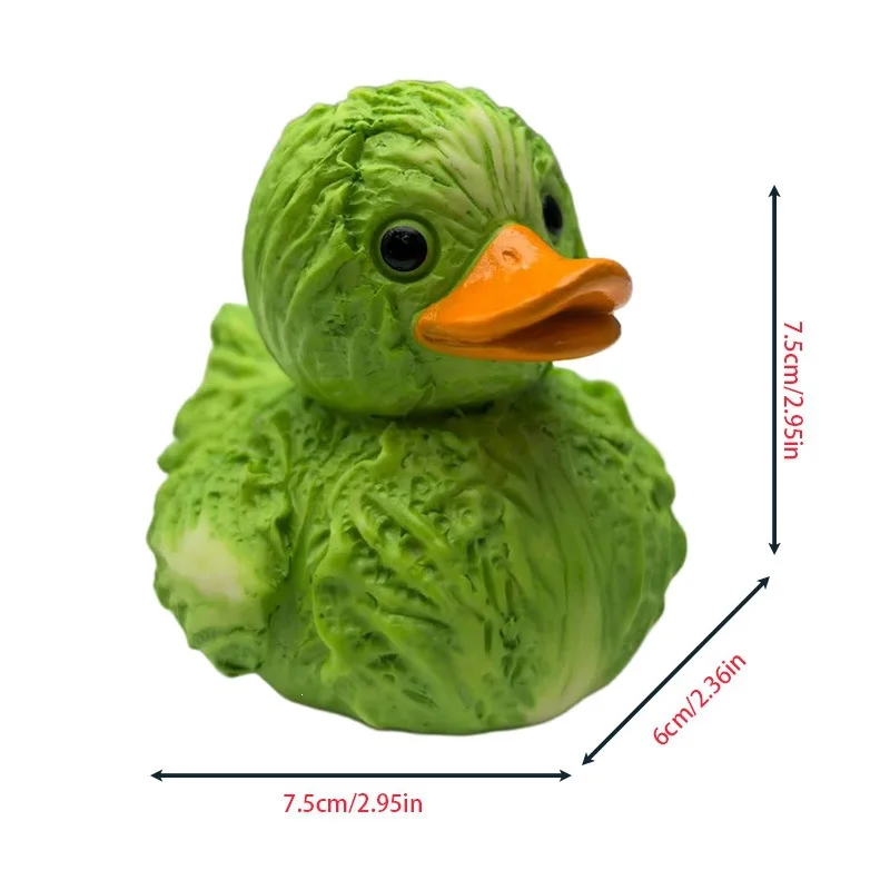 Resin Duck Figurine Whimsical Vegetable Fruit Animal Statue Cute Garden Decor For Christmas Thanksgiving Home Yard Ornament