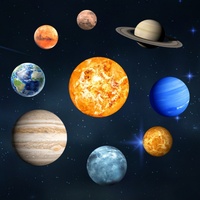 9Pcs Pack  9 Planet Solar System Fluorescent Wall Stick the Universe Planet Galaxy Children Room Bedroom Luminous Wall Stickers