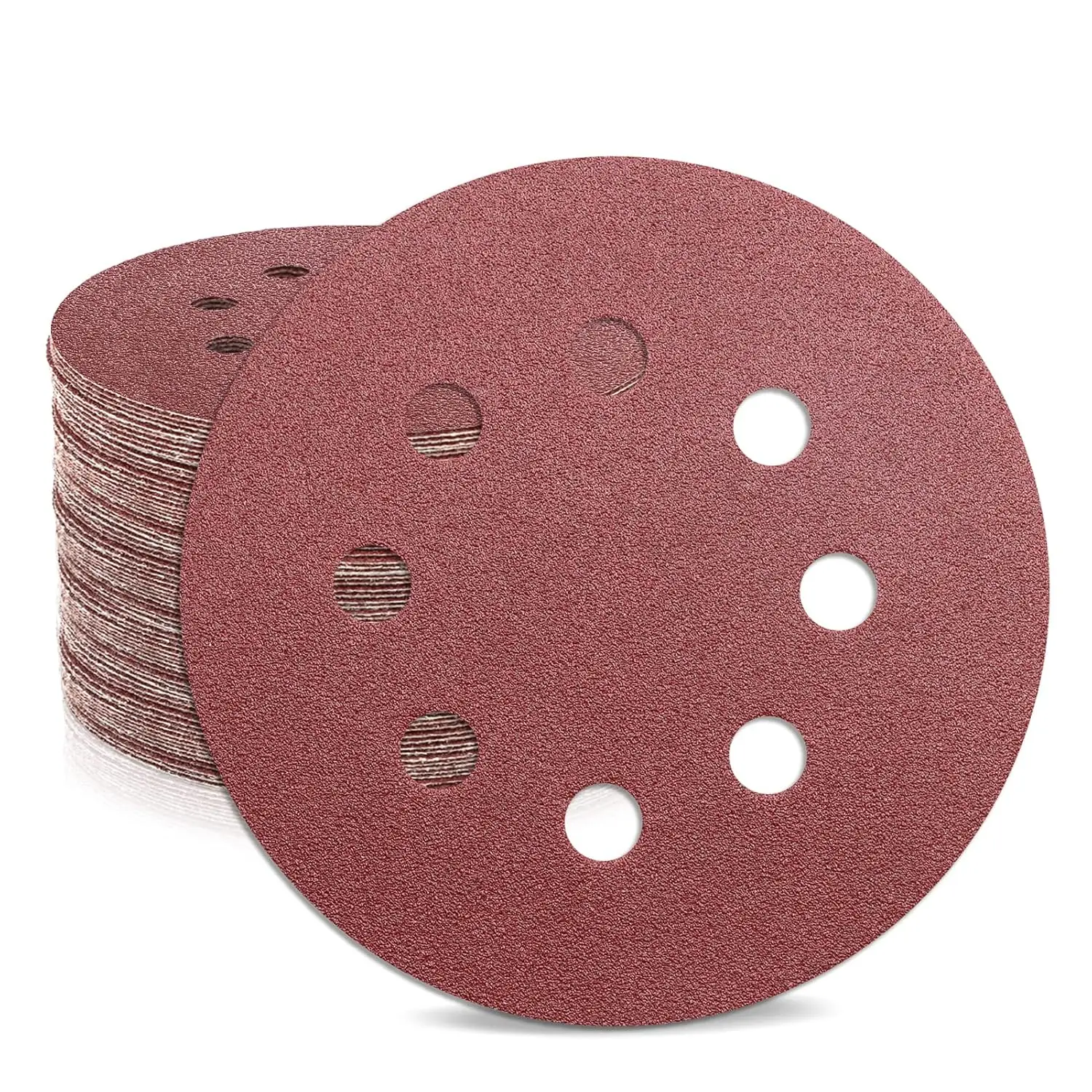 

5-Inch 120 Grit Sanding Discs, 8-Hole Hook & Loop Pads for Orbital Sander, 50-Pack