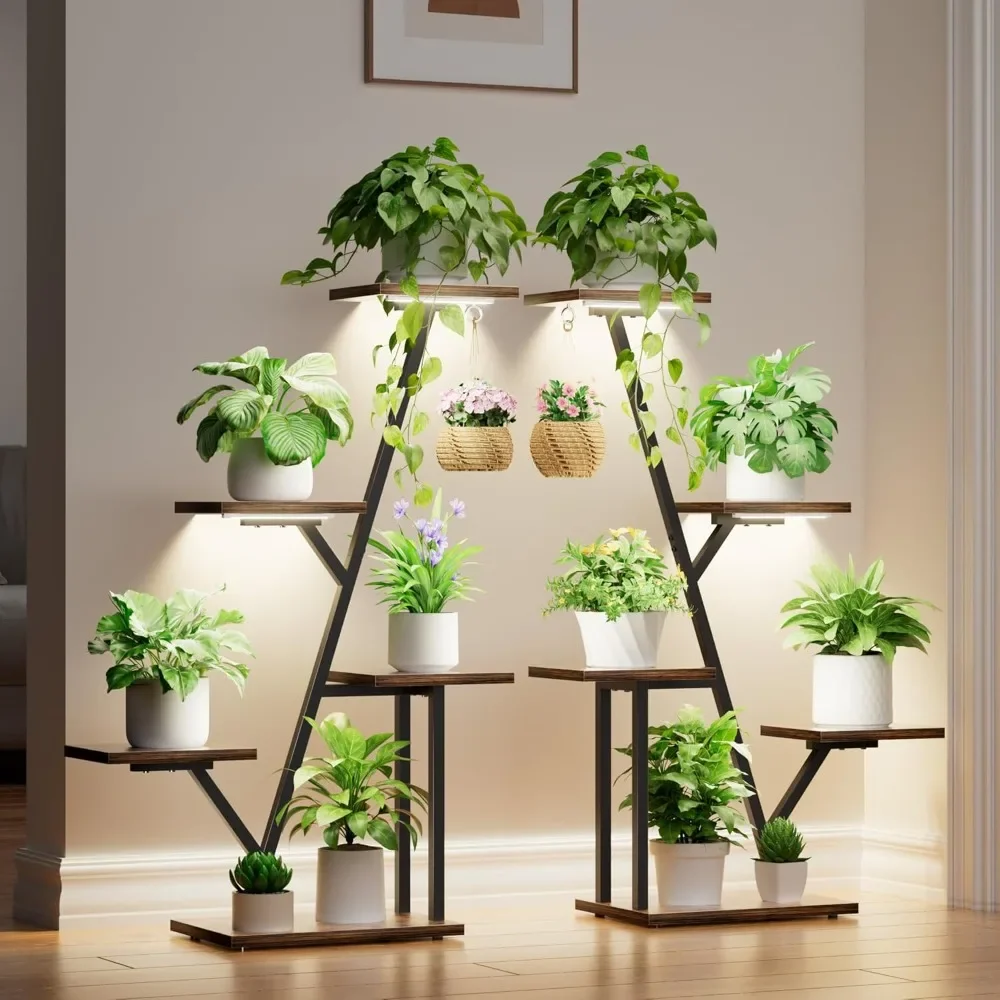 

Plant Stand with Grow Light Indoor Lighted Corner Plants Stands , 5 Tiered Plant Shelf, 40" Plants Shelves for Multiple Plants