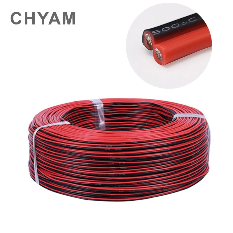 

10 Meters 18/20/22/24/26AWG Electrical Wire Tinned Copper Insulated PVC Extension For Lamp Bulb Light Cable Red Black