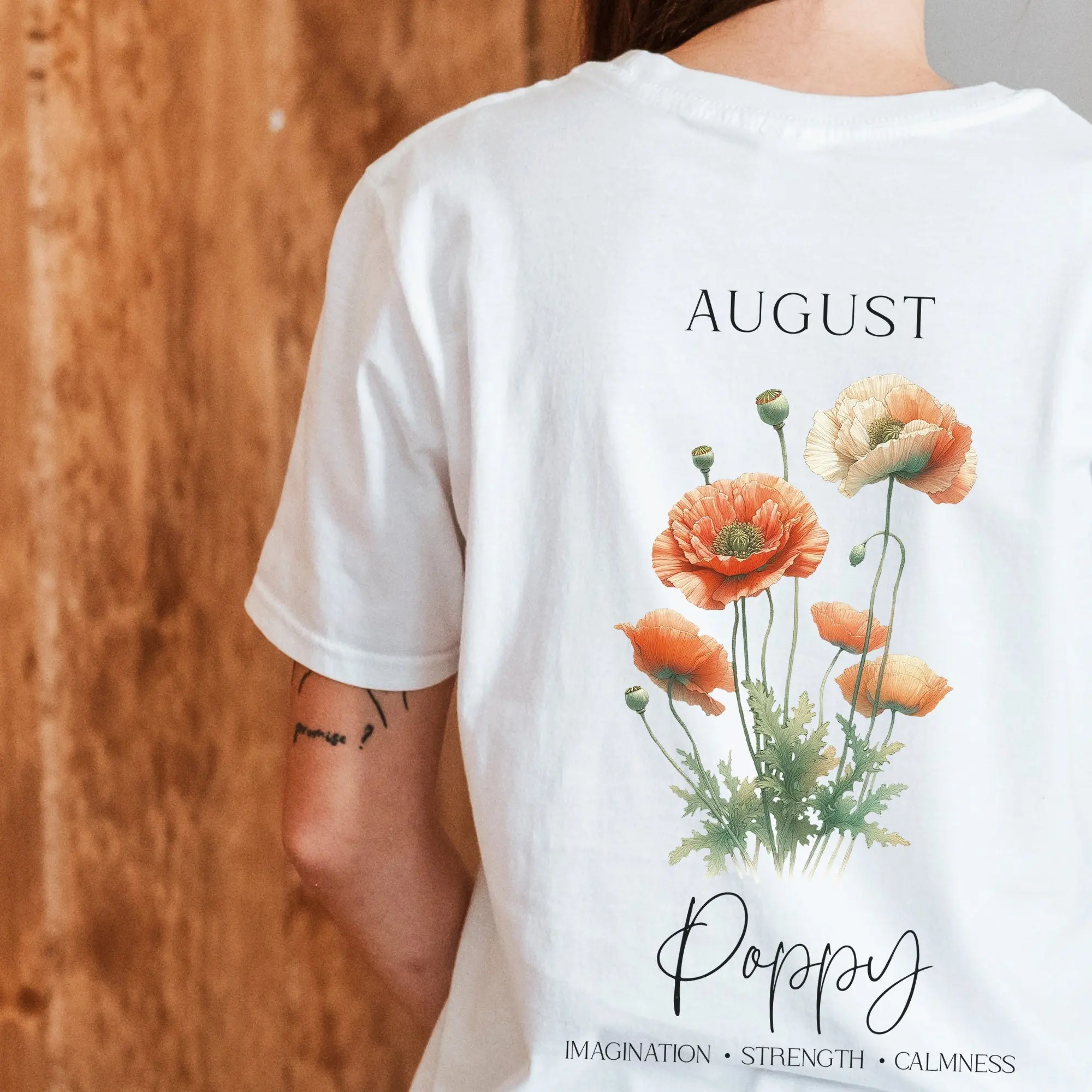 Birth Flower Shirt Gift Girlfriend For Birthday With Affirmation And Wildflower Graphic