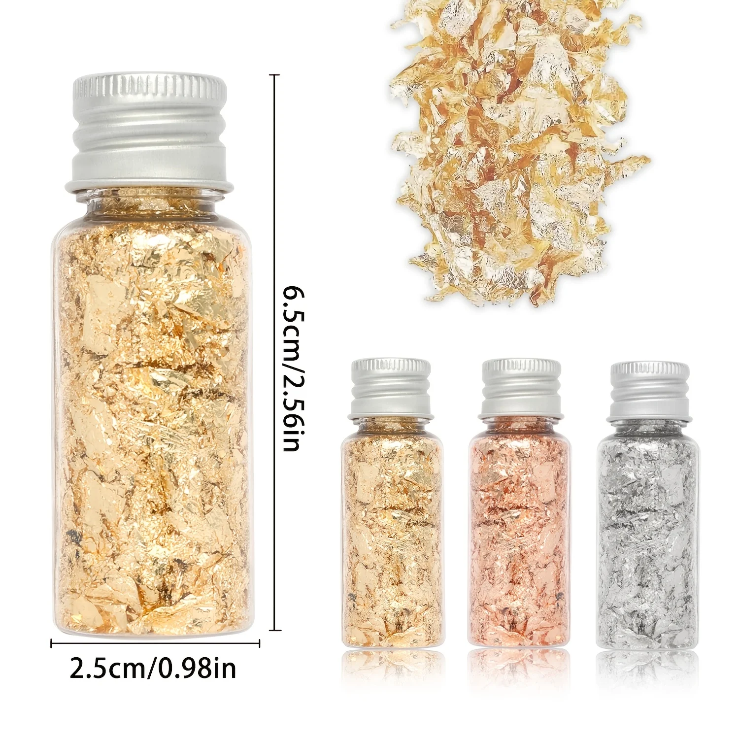 Resin Art Of Rose - Metalik Yaprak Pulları, Pasta Süslemeleri |