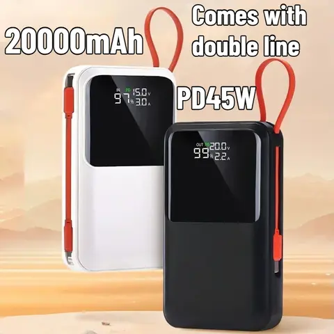 50000mAh Power Bank with 45W PD/FCP/SCP Quick Charge, Portable External Battery Charger for IPhone 15 Xiaomi Laptop Tablet