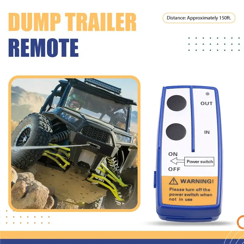 12V Wireless Winch Remote Control Switch for Truck Hydraulic Pump Lift Gate Dump Bed Recovery