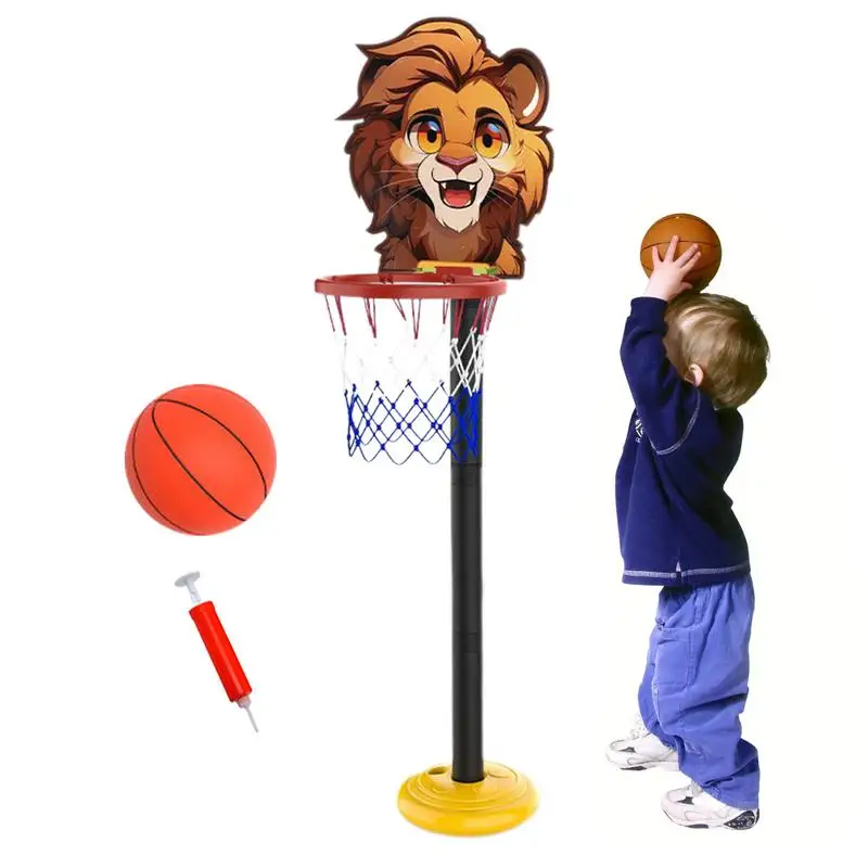 

Basketball Stand For Kids Kids Portable Basketball Hoop Stand Cartoon Height Adjustable Early Education Toy For Indoor Outdoor