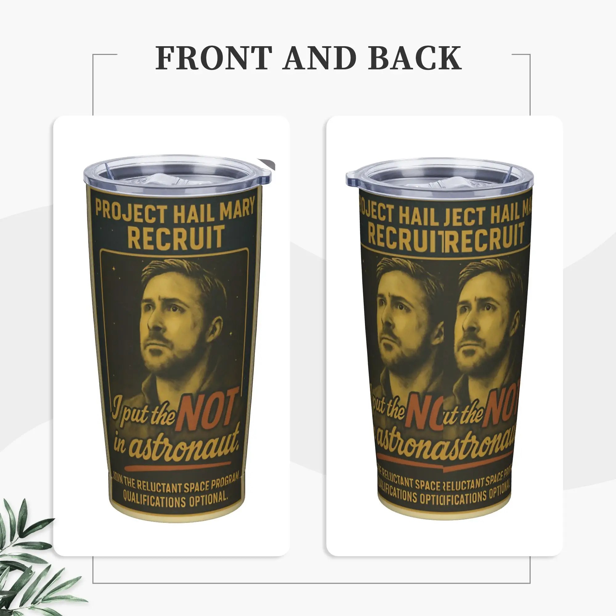 Project Hail Mary Recruit Retro Poster  Tumbler Vacuum Insulated  Thermal Cup Vacuum Flask Double Wall Mugs Water Bottle, 20oz