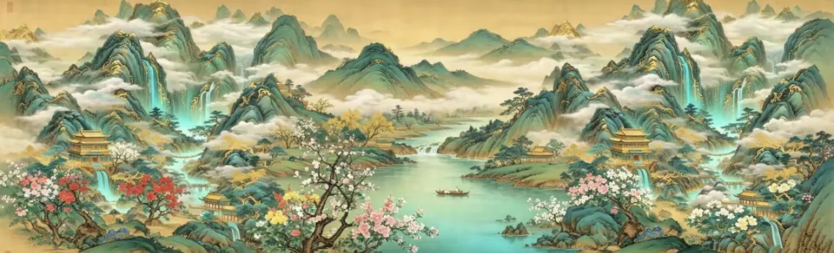 9CT 14CT Mountains Landscape Pre-Printed Cross Stitch DIY Embroidery Set Handicraft Floss Needle Crafts Large Size