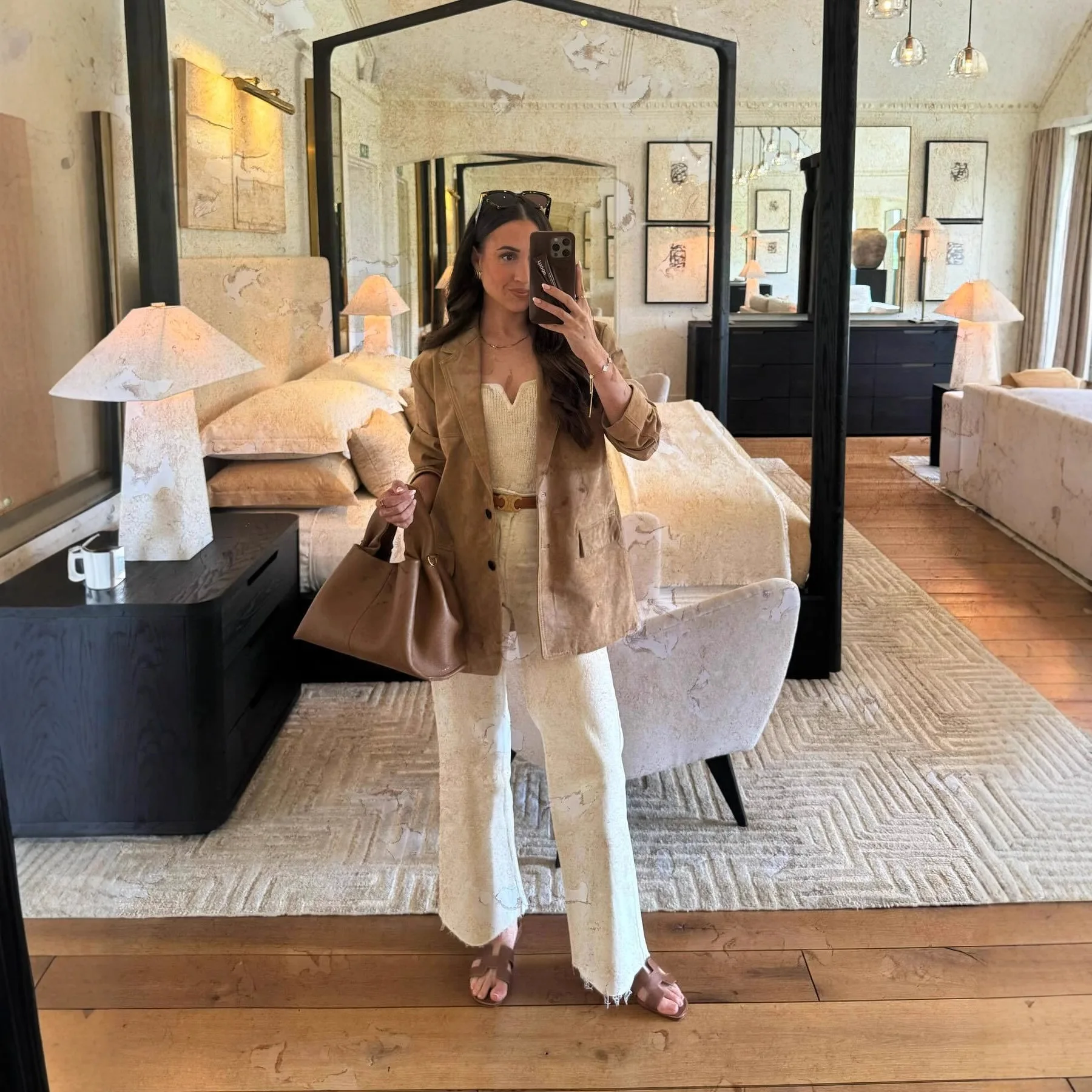 2025 New Khaki Color Turn Down Collar Suede Suit Jacket Double Breasted Multi Pocket Casual Versatile Temperament Women Wear