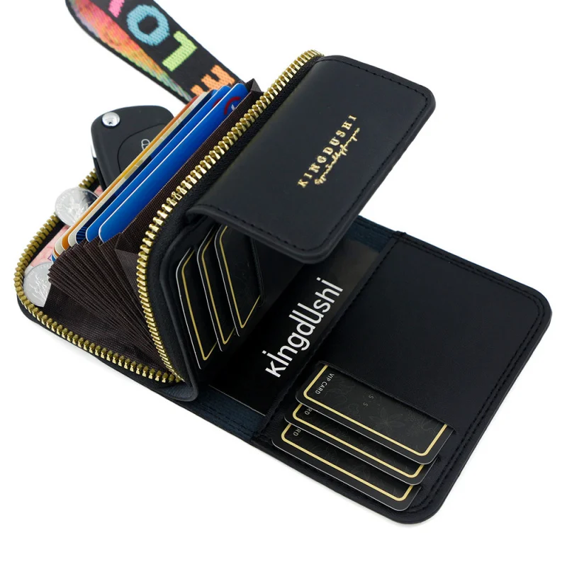 المرأة الجديدة حامل بطاقة الأكورديون اليابانية لطيف مطبوعة هريرة متعددة فتحة للبطاقات عملة المحفظة المنظم #4