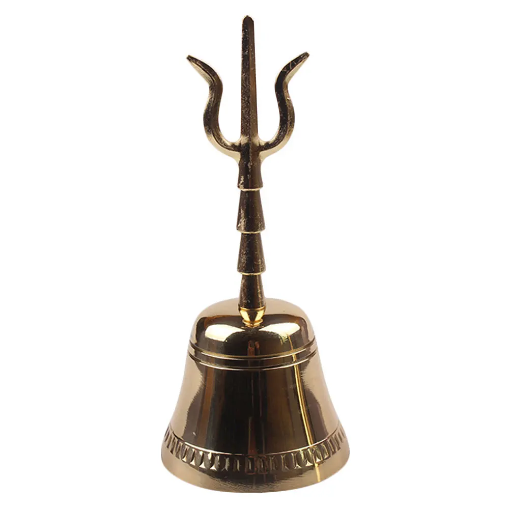 Hand Buddhism Hand Exquisite Long Handle Portable Copper Bell For Temple Home Decorative Bell Craft Gift