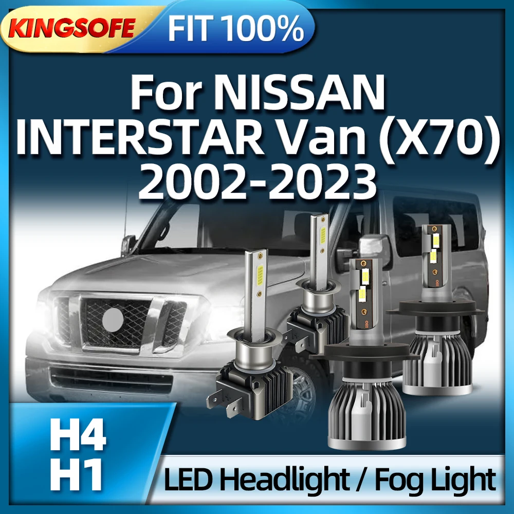 

KINGSOFE Bright 110W H4 LED Bulb Super Bright Auto Light H1 Lamp For NISSAN INTERSTAR (X70) 2002 2003 2004 2005 2006 2007-2023