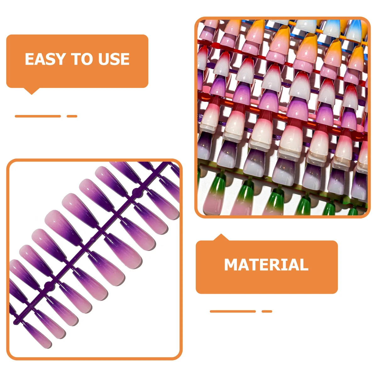 

144 шт., полное покрытие, градиентные накладные ногти, съемные накладные ногти, маникюр «сделай сам», для рождественской вечеринки, ночного клуба, накладные ногти