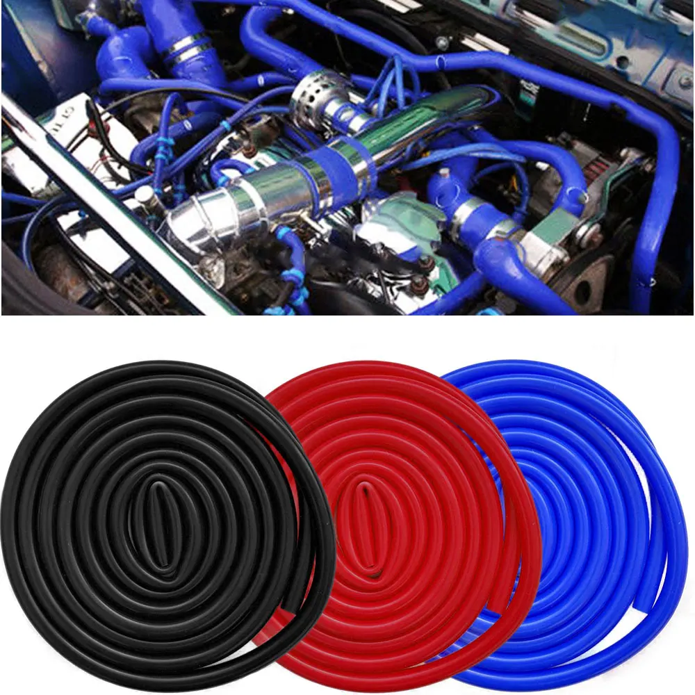 Manguera de silicona para vacío de coche, tubo Universal de línea de carreras, 4x10mm de diámetro interior, 3mm de espesor, 3mm, azul, rojo y negro, 1/2/3/5/10 metros