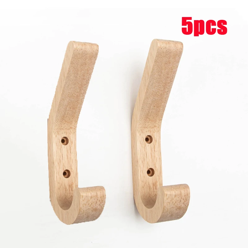Wooden Coat Hooks Wall Hooks, Natural Oak Wood Hooks Decorative Vintage Wood Wall Hooks Organizer Heavy Duty Wall Mounted Hook
