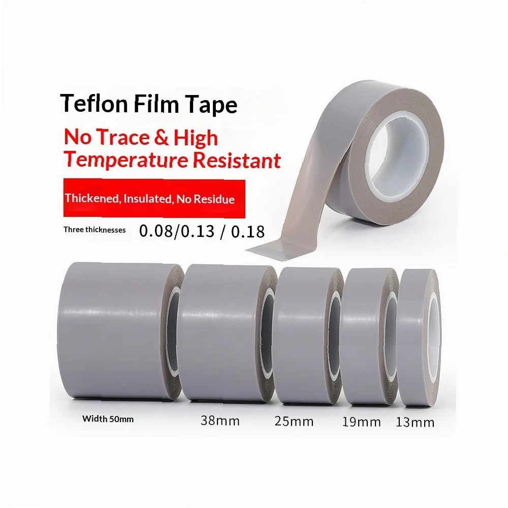 PTFE Teflon Film Tape High Temperature Resistant Non-Stick Anti-Corrosion Wear-Resistant Single-Sided Adhesive Pure