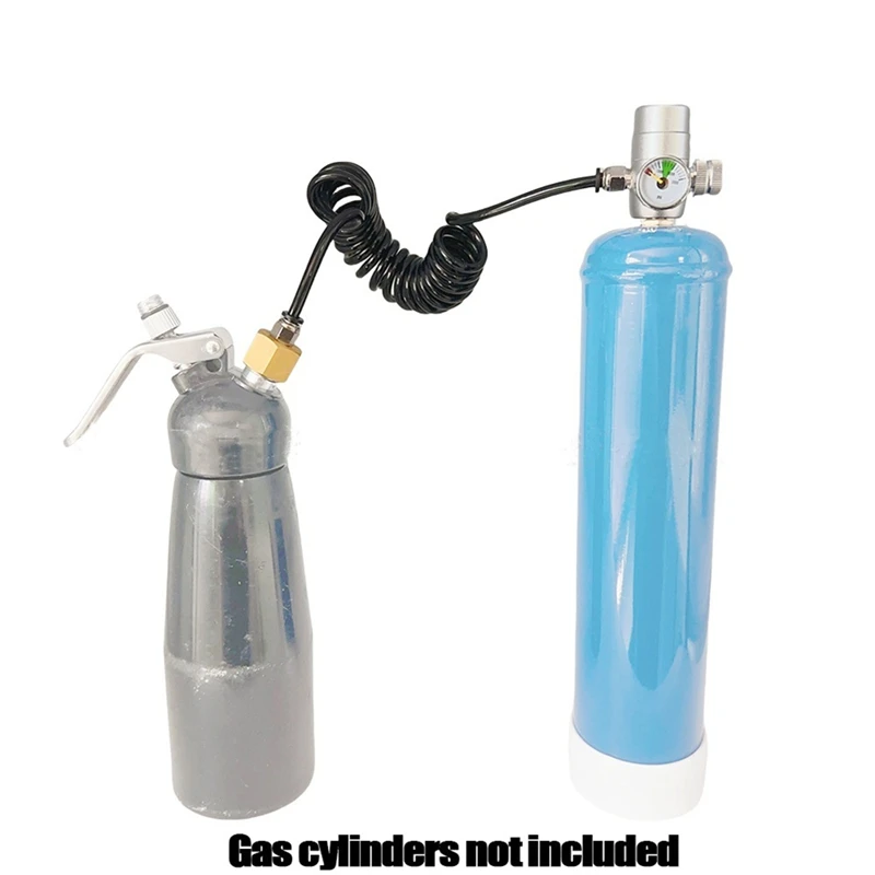 LARSU-Whipped Cream Charger Pressure Regulator Valve With Hose For 0.95L Nitrogen Tank (M11) And 580G Cream Bottle Dispenser