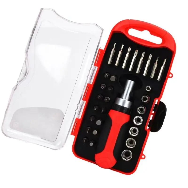 

30 in 1 Repair Tool Set Professional Hand Tools Multi Extension Socket Ratchets Electric Handle Professional Screwdriver Bit Kit