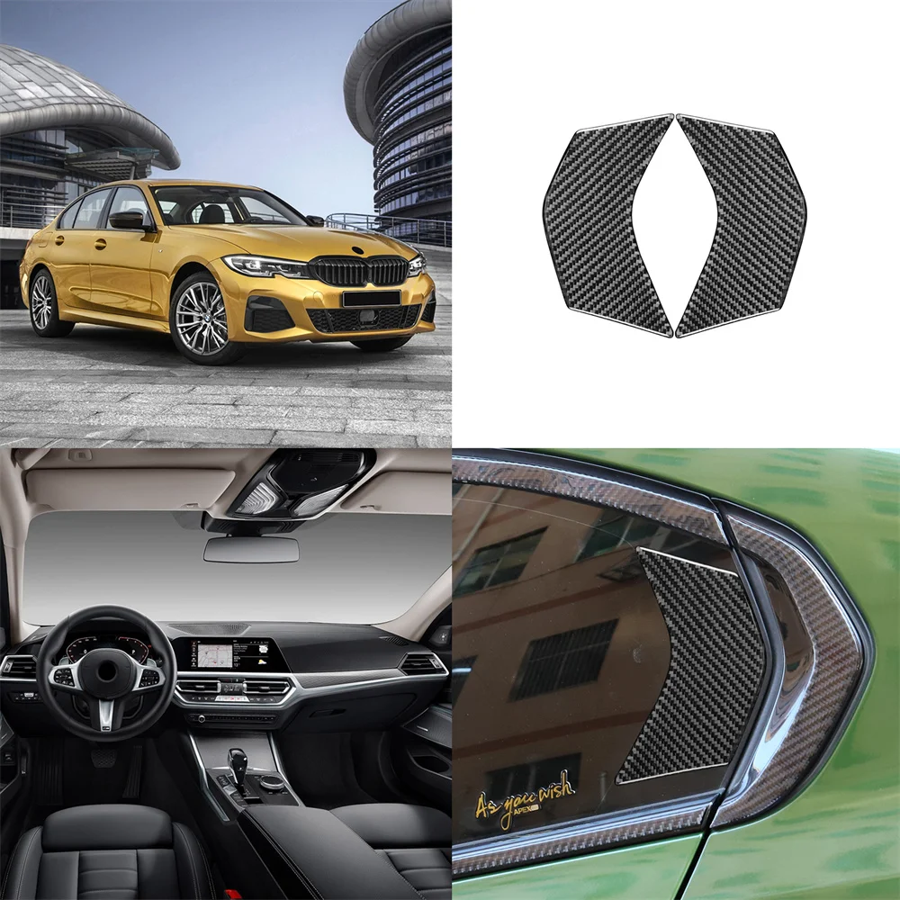 

2PCS For BMW 2019-2021 3 Series Rear Window Carbon Fiber Trim Sticker