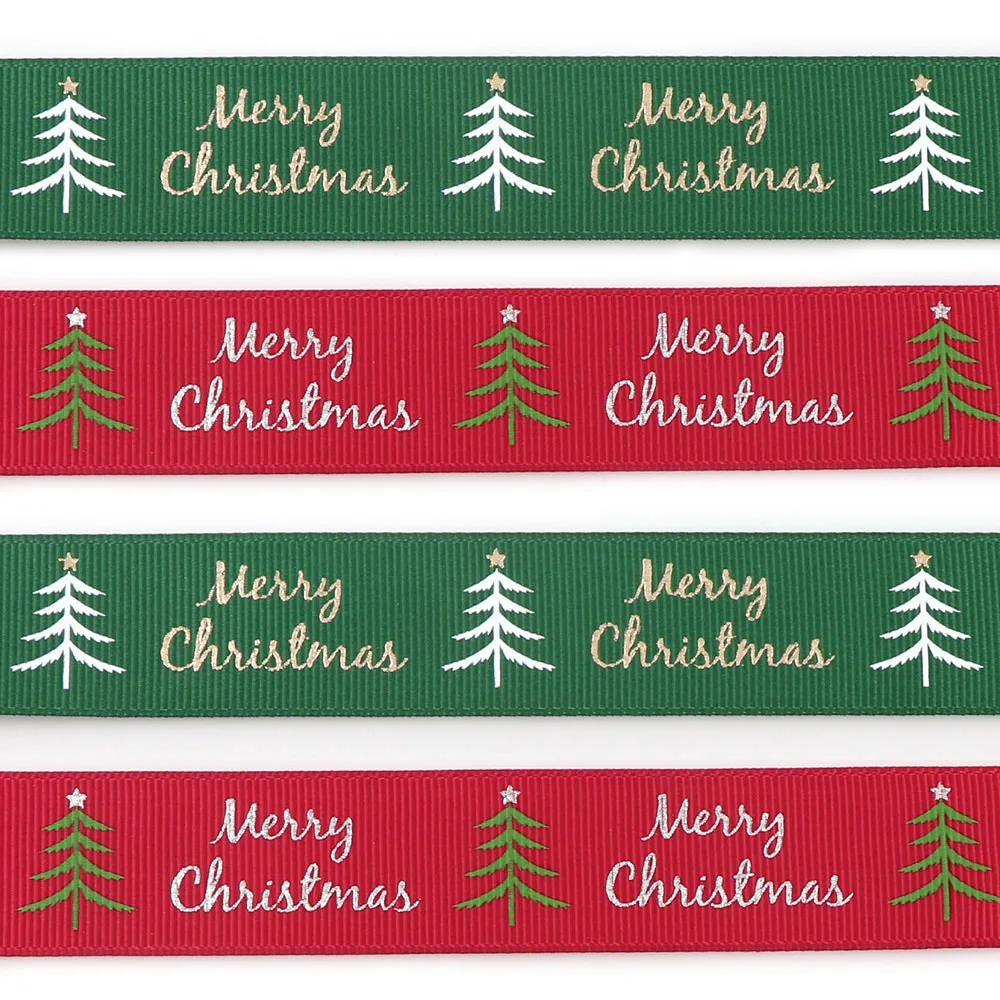 5 Yards Christmas Tree Ribbon Green and Red Gift Wrapping Ribbon Strip Gifts for Stocking DIY Ribbons Twine Bows Christmas Decor