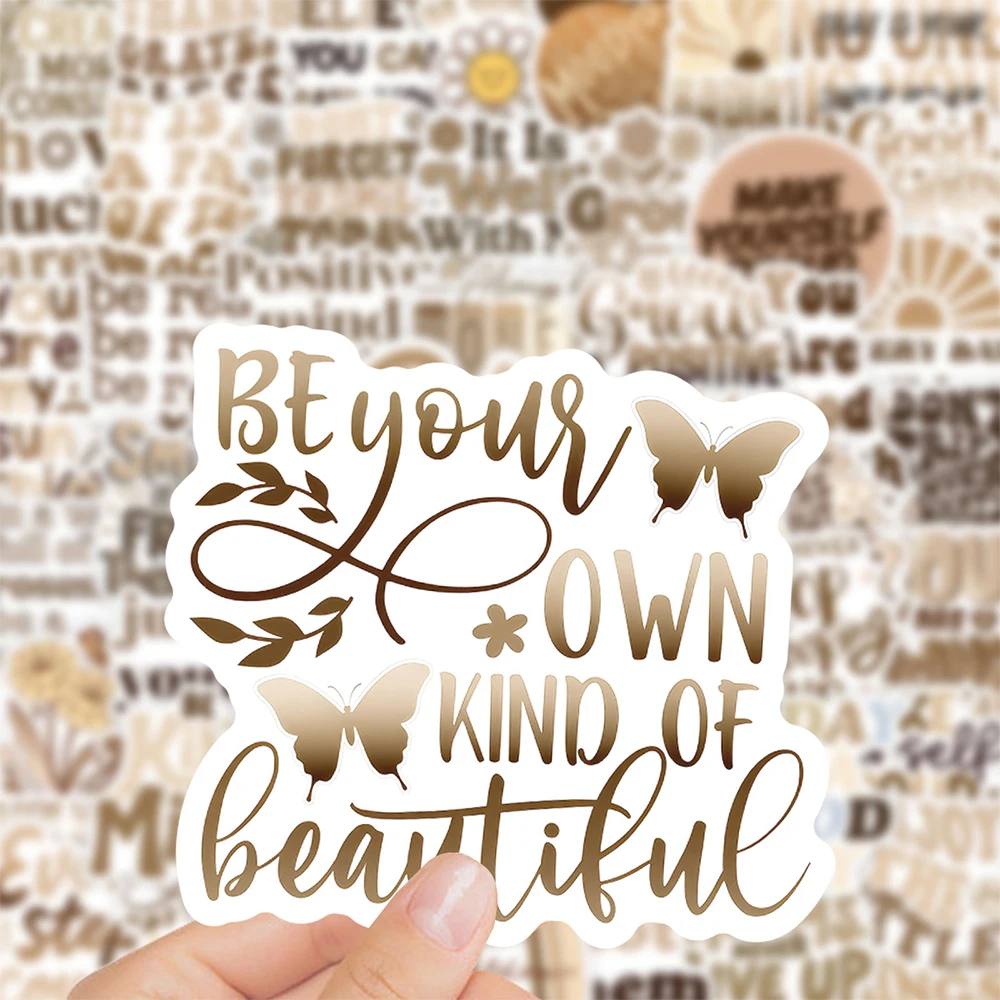 10/30/50pcs Bohemian Motivational Phrases Cartoon Graffiti Stickers Inspirational Quote Decals Waterproof DIY Laptop Notebook