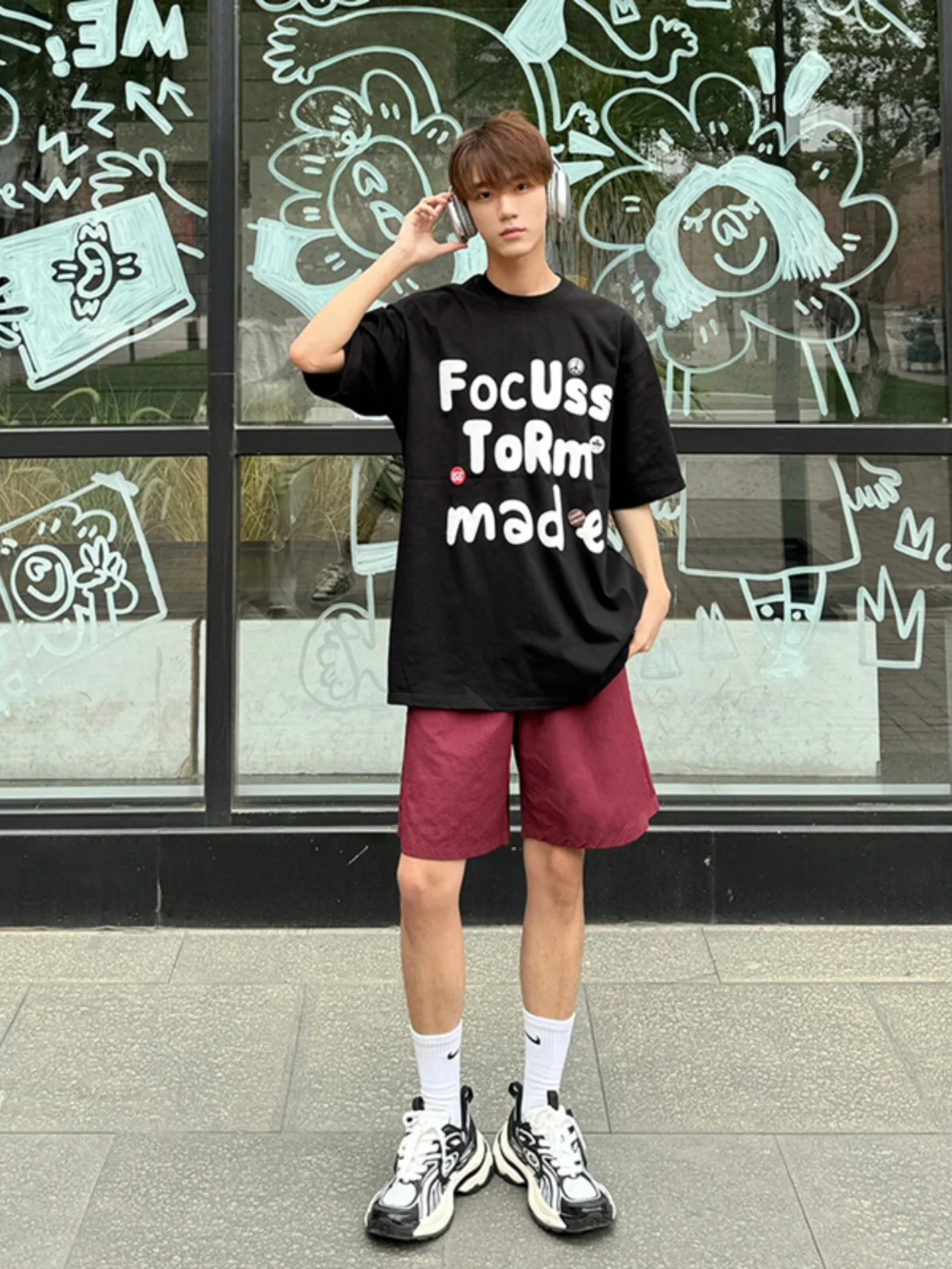 

Мужские летние повседневные пляжные шорты Qui Dry Red Basketball, прямого кроя, свободного силуэта, длиной до колена, модные молодежные шорты