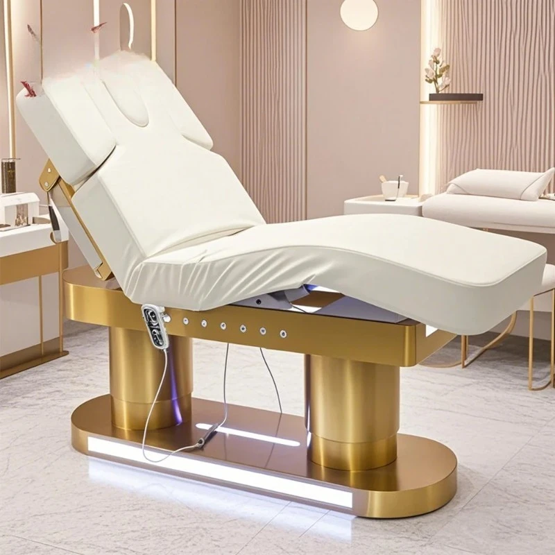 

White Beauty Salon Furniture Medical Facial Spa Bed 4 Motors Electric Saloon Reclining Cosmetic Therapy Bed