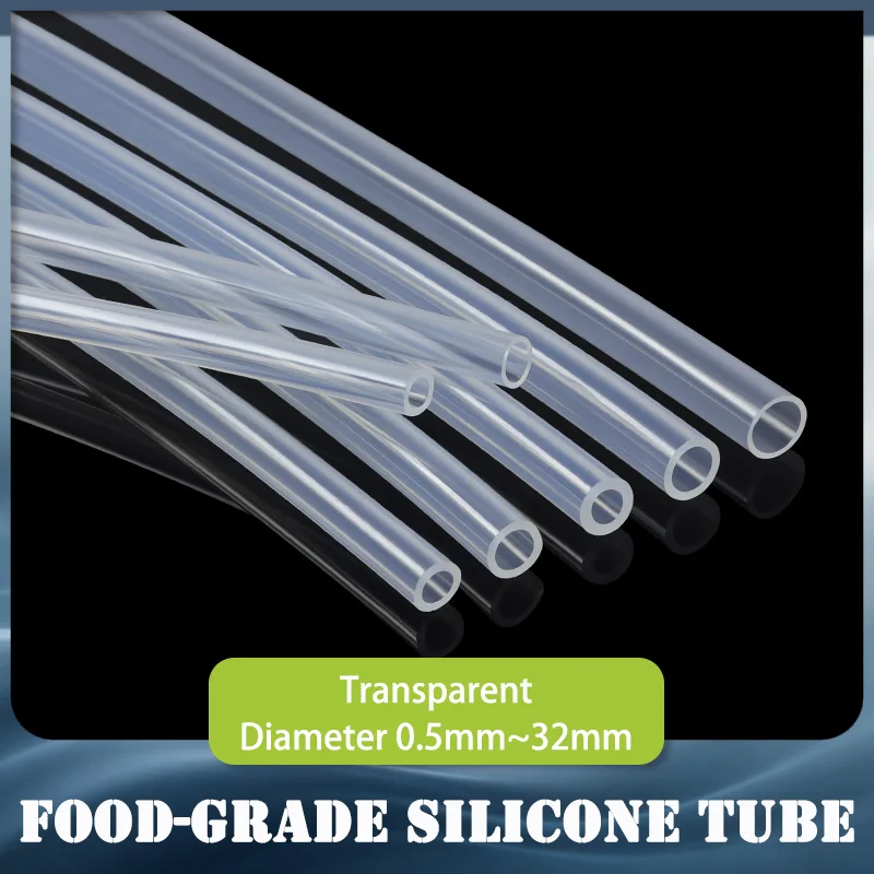1-10m Food Grade Transparent Silicone Rubber Hose Diameter 0.5/1/2/4/5/6/7/8/9/10/11/12/14/16/18/20/32mm Flexible Silicone Tube