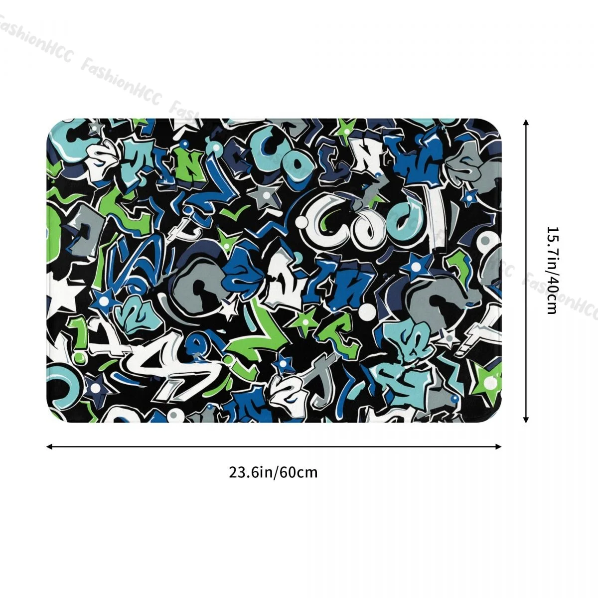 Graffiti Art Pattern Bedroom Mat Dynamic Print Street Style Doormat Flannel Carpet Outdoor Rug Home Decoration