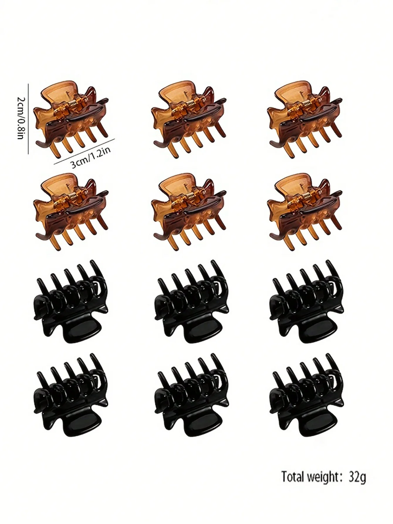 12Pcs Mini Simple Plastic Small Shark Clip Ear Acupoint Beauty Small Square Clip Hairband Clip Hair Clip Grab Clip