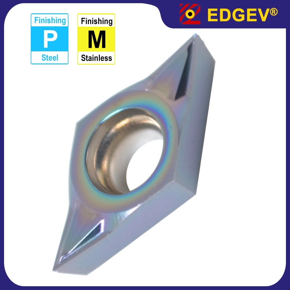 

10pcs EDGEV CNC Front Turning Tool Insert,DCET11T302 005 01 DCGT SFS Rhombic 55 degree Plate,Ultra Precision Processing P M