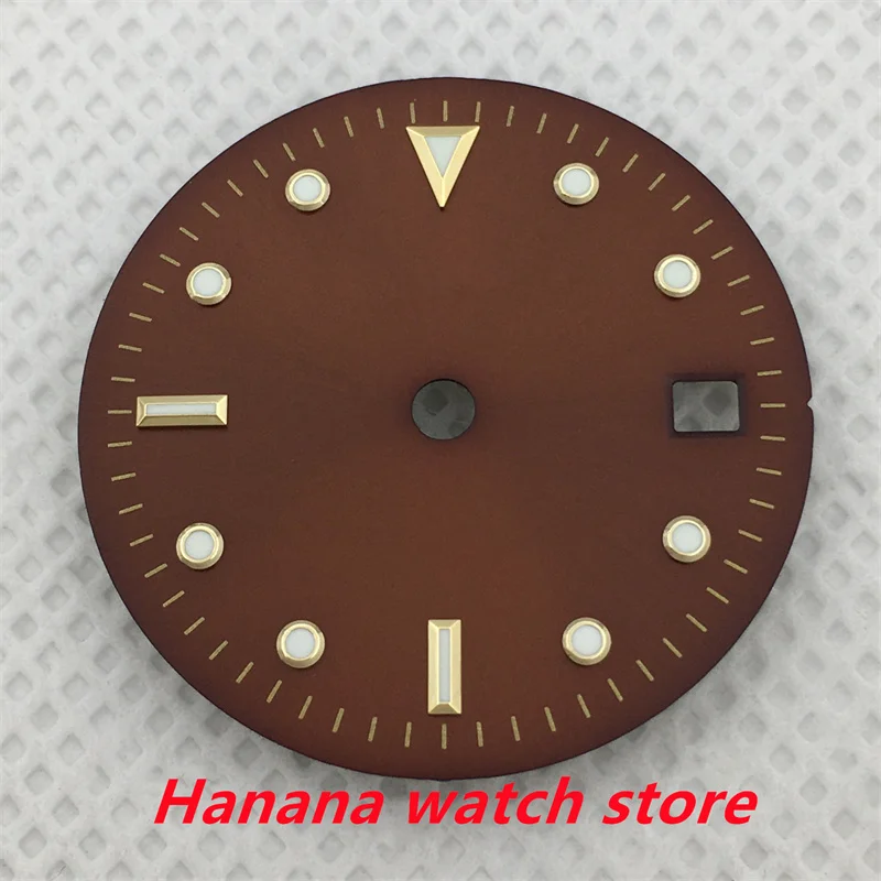 BLIGER New Stylish 28.5mm Brown Watch Dial Fits 3 O'clock/3.8 O'clock NH35DG2813/3804/ETA 2824/2836 Miyota8215/8205/821A Movemen