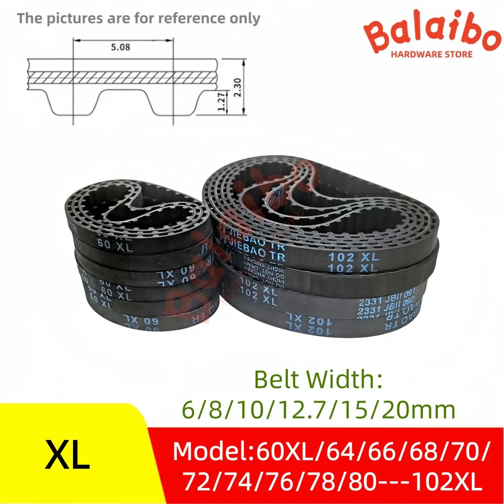 XL High Torque Rubber Timing Belt  Model number 60XL/64/66/68/70/72/74/76/78/80/82/84---102XL Belt Width 6/8/10/12.7/15/20mm
