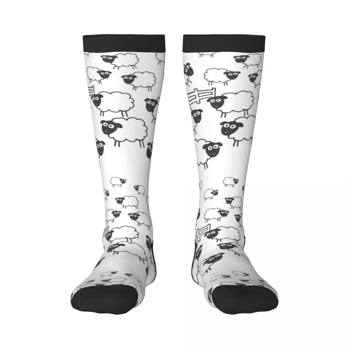 Unisex Socks Fence Full Sheeps Insomnia Casual Socks Harajuku Business Long Socks