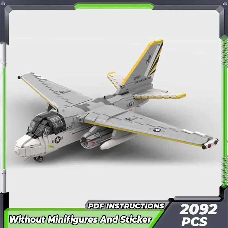 Moc Bouwstenen Militair Model 1:35 S-3 Viking Bommenwerper Technologie Modulaire Blokken Geschenken Speelgoed Voor Kinderen Diy Sets Assemblage