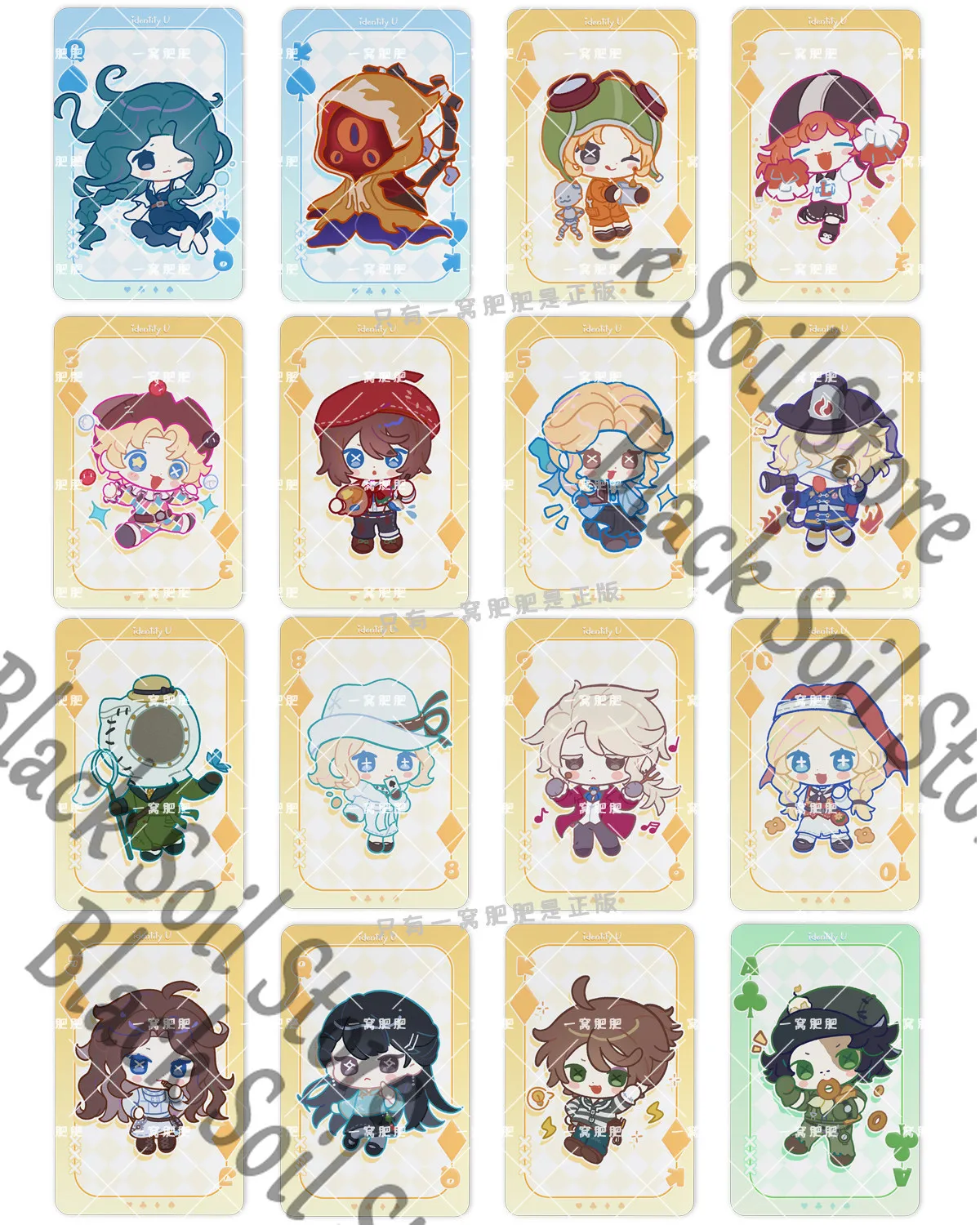 Game Identity Ⅴ Enchantress Lawyer Mercenary Gardener Cosplay Cartoon Merchandise Poker Playing Cards Gift Collection Ornament