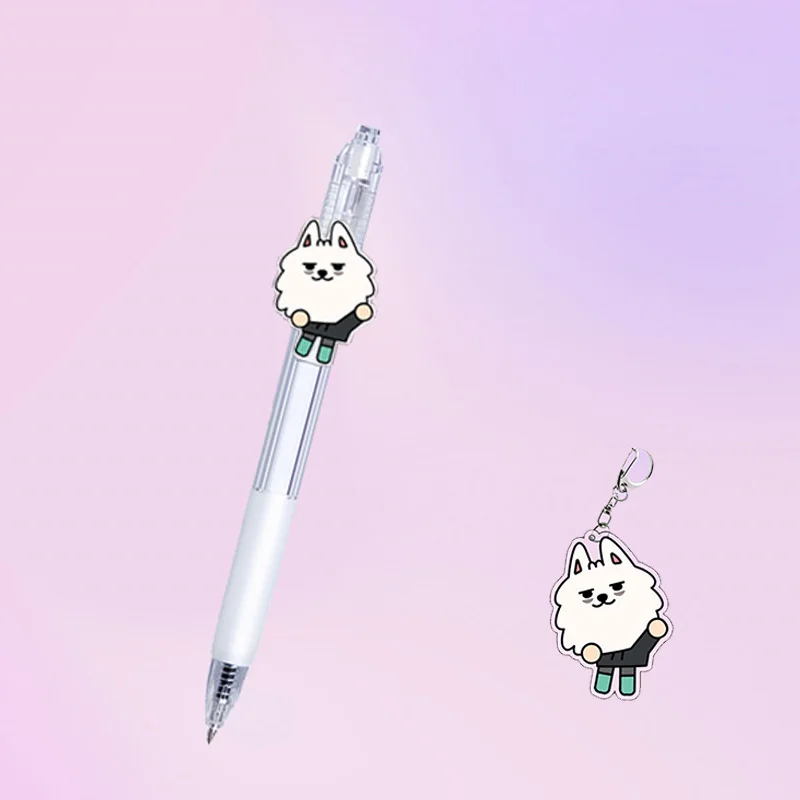 2PCS/Set Kpop YEONJUN BEOMGYU Keychain Pen Idols Soobin Cute Cartoon Acrylic Pendant Korean Style Sign Pens Fans Collection Gift