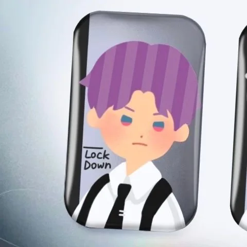 New Love and Deep Space Homemade Abstract Cosplay Periphery All staff Heart Shadow Instant Cute Rectangular Bar Badge