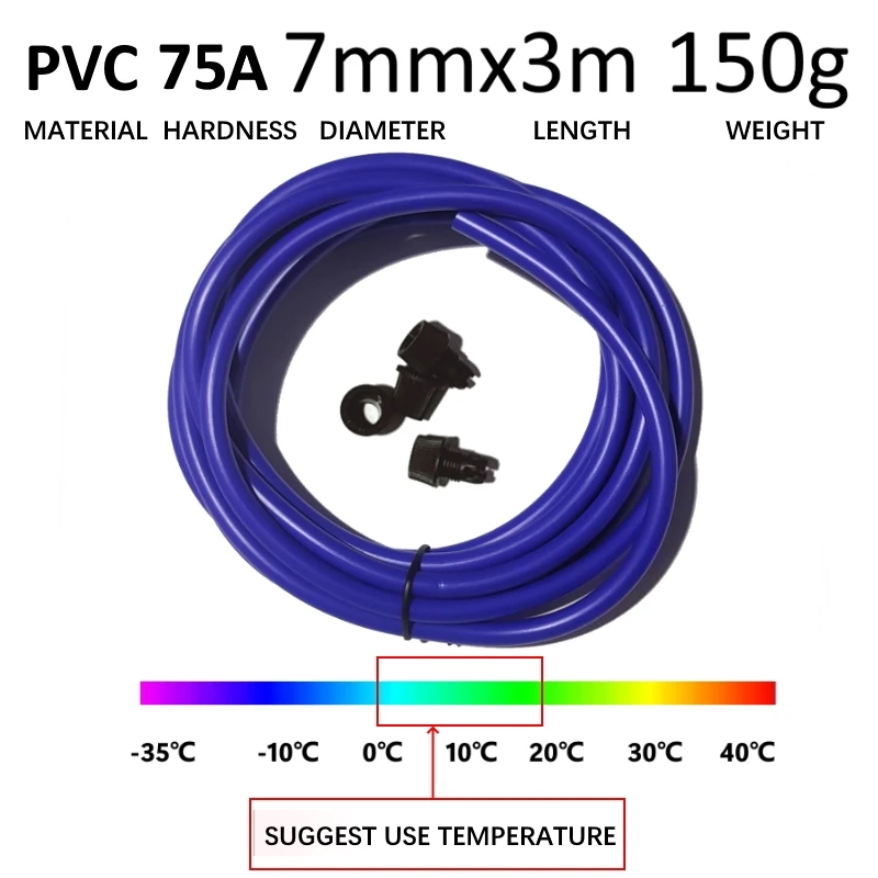 NEVERTOOLATE 7 mm 직경 두꺼운 PVC 로프 3 m 3.5 m 80A 점프 로프 예비 로프 액세서리 클램프와 백업 변경 로프