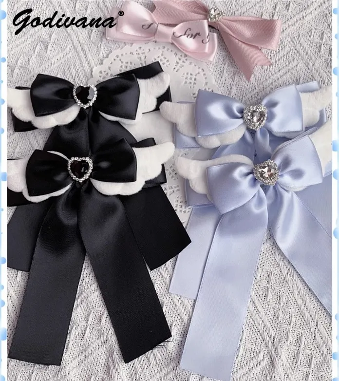 Japanese Sub-Cultural Cute Hand-Made Side Clip Female Mine Series Water Color Sweet Bowknot Hair Clip Hair Accessories Girls