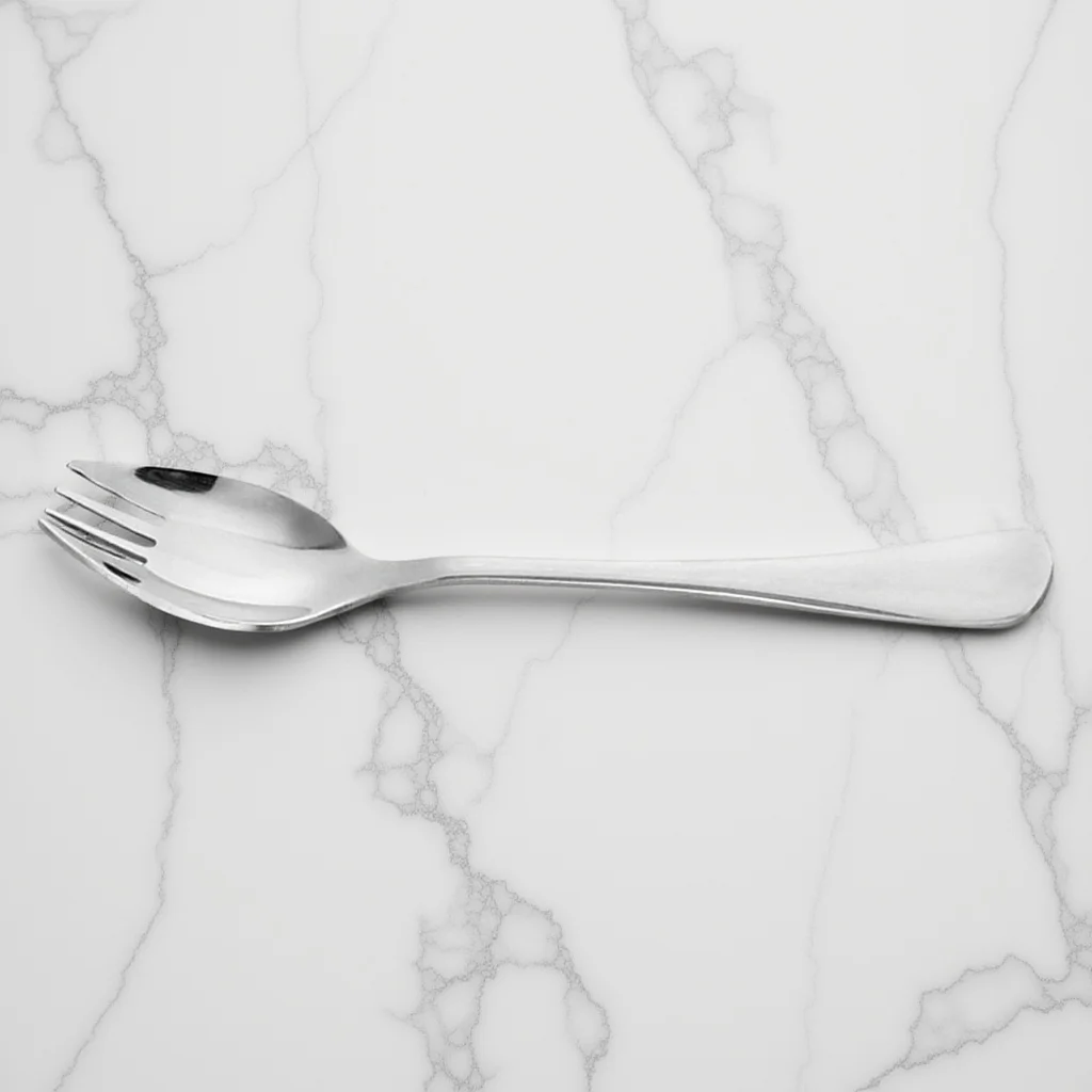 

Two-In-One Spork Stainless Steel Fork Spoon Dual Purpose Salad Spork Outdoor Camping Picnic Travel Utensil