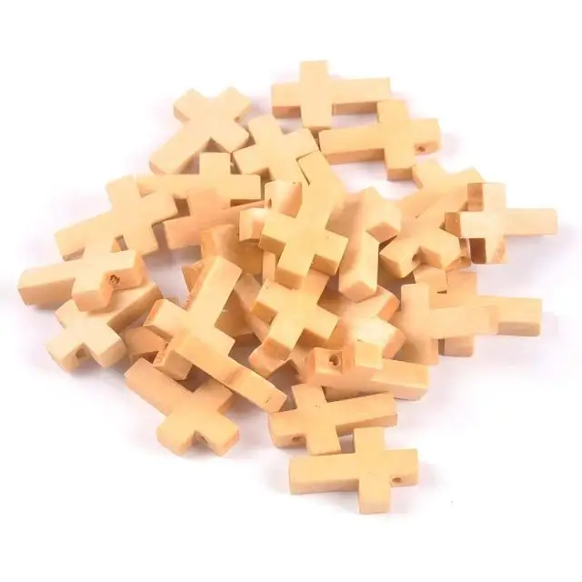 22x15mm 50pcs Natural Wooden Faceted Wooden Cross Geometric Spacer beads For Jewelry making Handmake DIY Accessory MT1446X