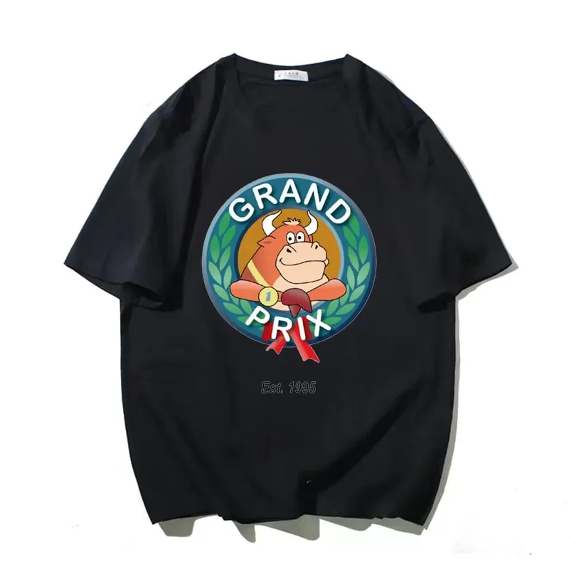 Grand Prix Logo Vaquilla Margarita T-Shirt estiva T-Shirt divertente in cotone oversize pesante per uomo manica corta moda