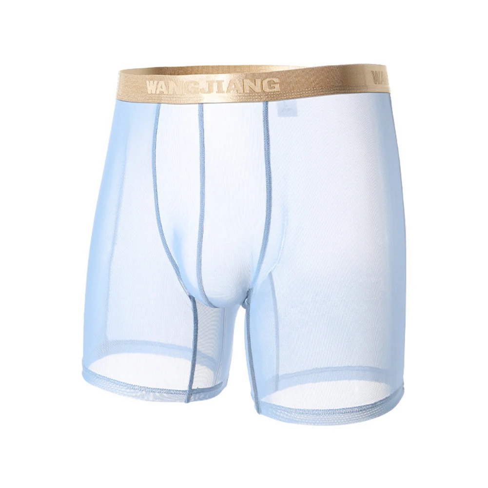 Celana Dalam Pria Seksi Tipis Ultratipis U Cembung Kantong Celana Pendek Boxer Kaki Panjang Celana Dalam Pria Nyaman