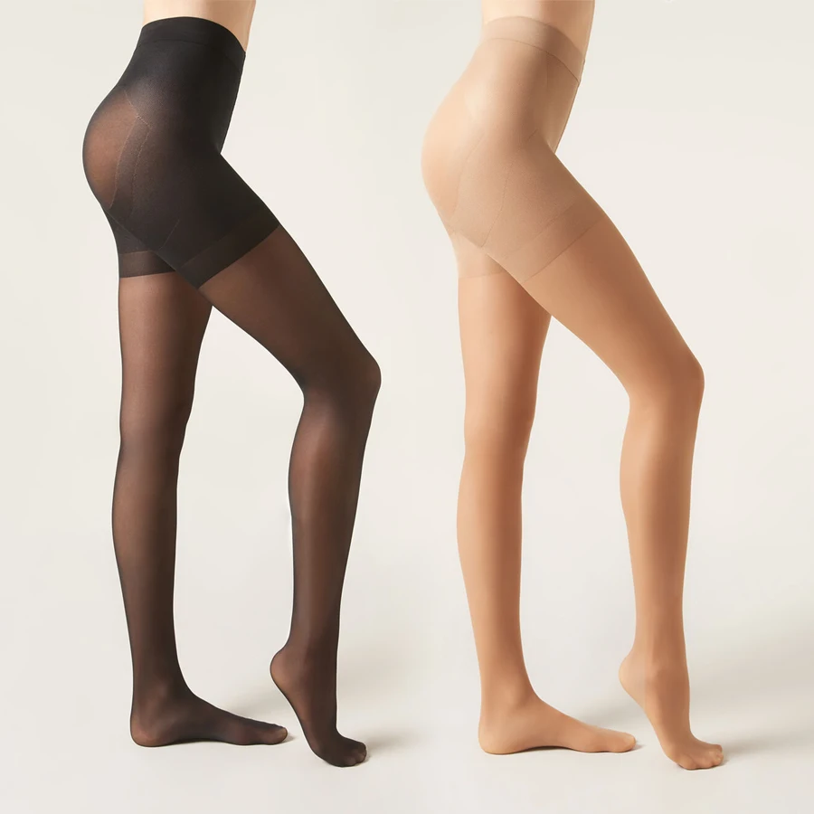 Women's 40D Sheer Tights Tummy Control Thin Pantyhose with Elastic Lifting Buttocks Feature And Reinforcement Toe for Spring