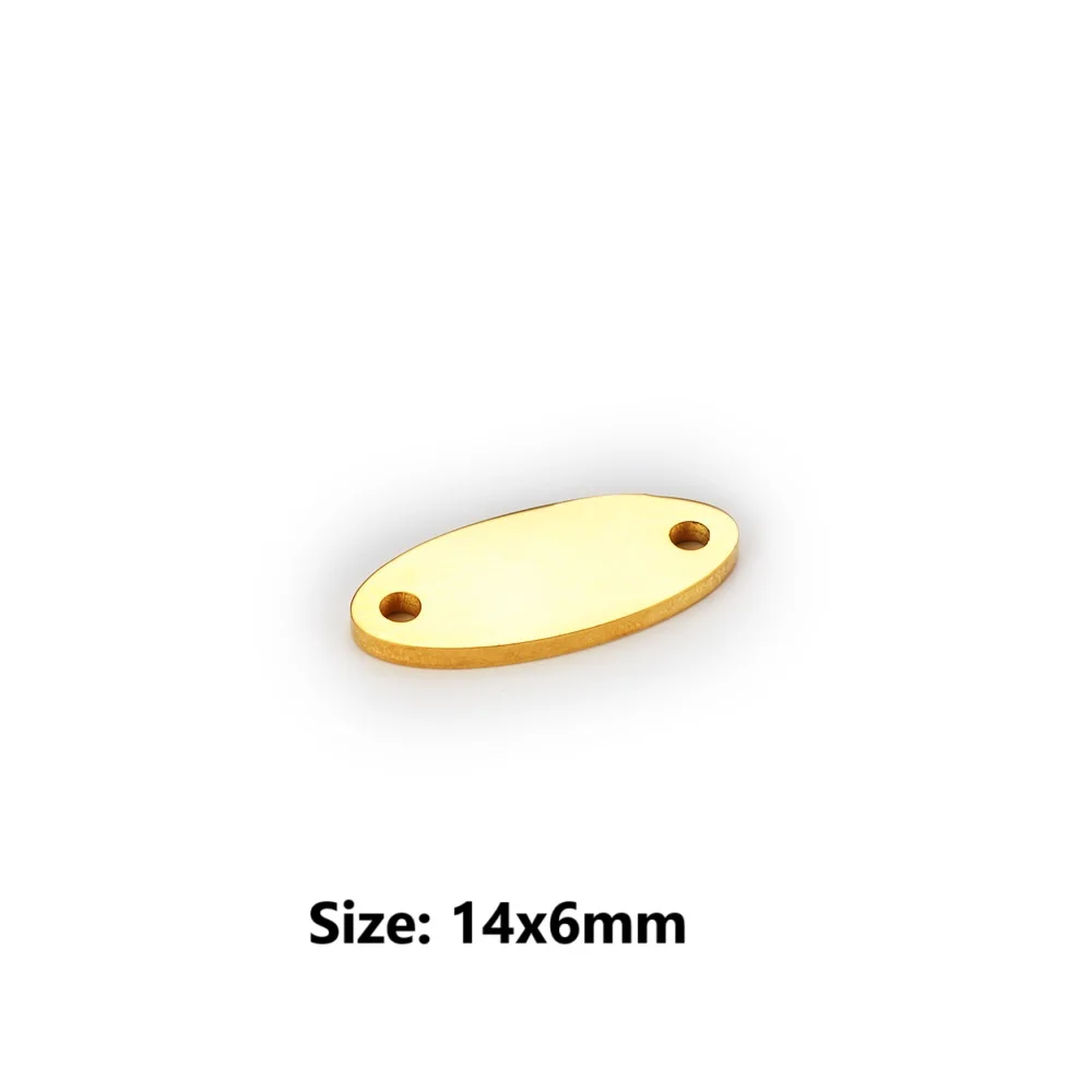 MaiLun 50 Stück Etch gravierte Logo-Tags, individuelles Logo, Metall geprägte Logo-Charms, Edelstahl, ovale Tags, Schmuckherstellung, Zubehör – Detail 3