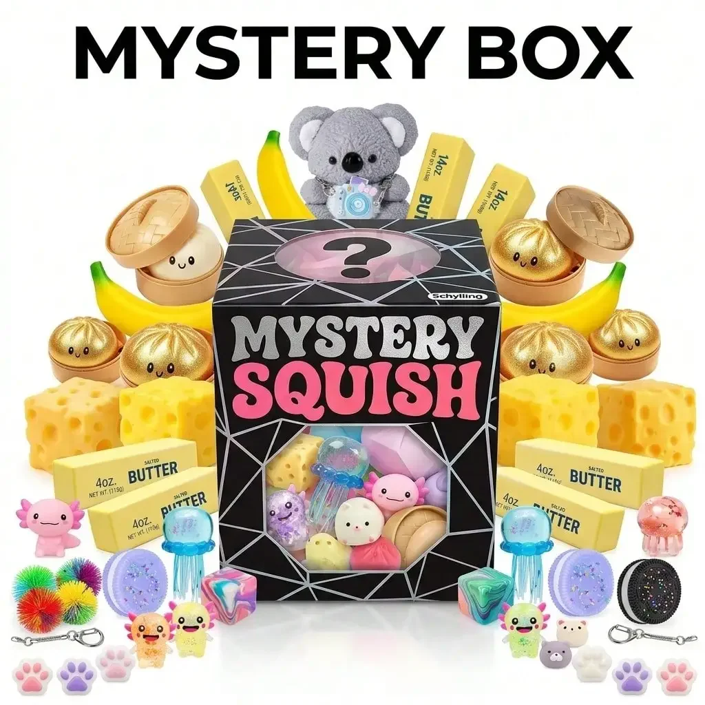 100 Stück Langsam Zurückfedernde Squishy Squeeze Fidget Blind Box Spielzeuge Niedliche Gorilla Moai Axolotl Tierfiguren Stressabbau Sensorische Spielzeuge Kinder Geburtstag Überraschung Party Geschenke