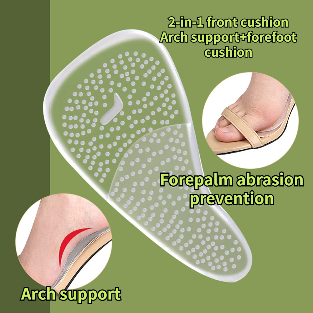 Seven Point Insole Heel Protectors Women Silicone Cushion Foot Care Products Non Slip Shoe Pad High Heels Adjustable Size Insole