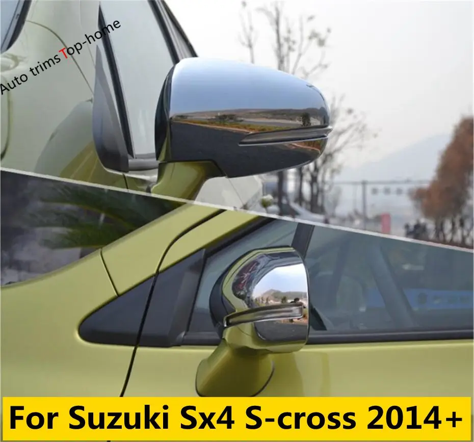 Chromium Outer Side Door Rearview Mirror Protector Shell Cover Trim Styling Accessories Fit For Suzuki Sx4 S-cross 2014 - 2022