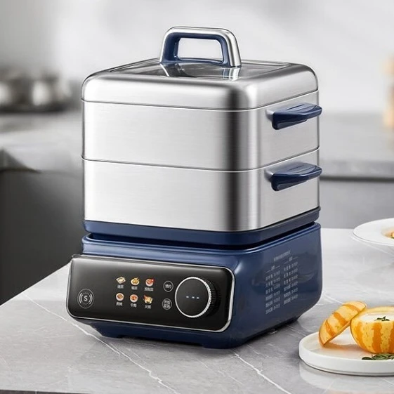 متعددة الوظائف المنزلية ثلاث طبقات الفولاذ المقاوم للصدأ الطبخ الحساء صندوق بخاري متكامل متعدد الوظائف